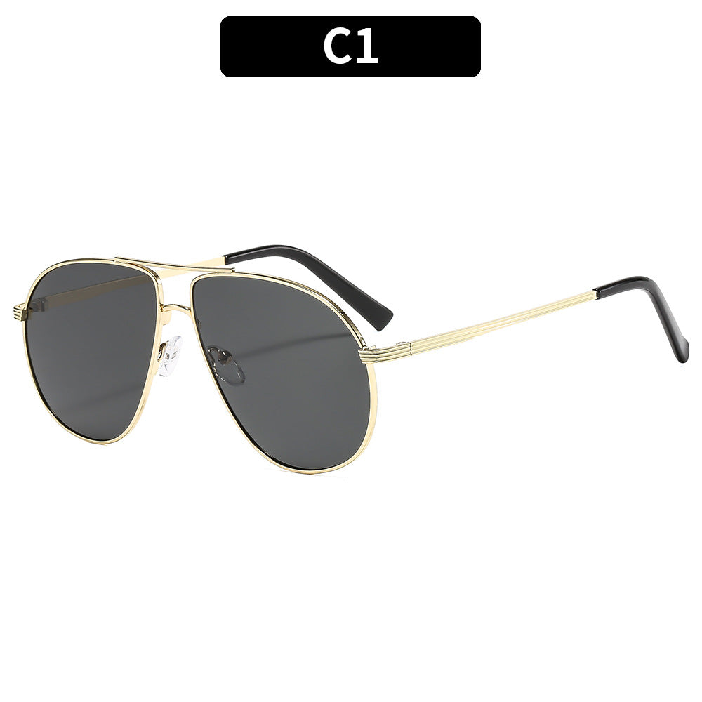 Trendy Unisex Retro Oversized Sunglasses with Geometric Design
