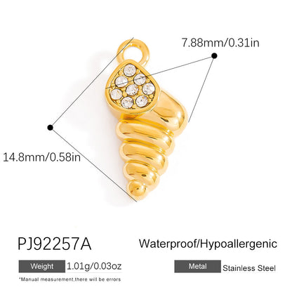 DIY Stainless Steel Shell Pendant Jewelry Trendy Fashion Necklace Bracelet Earrings