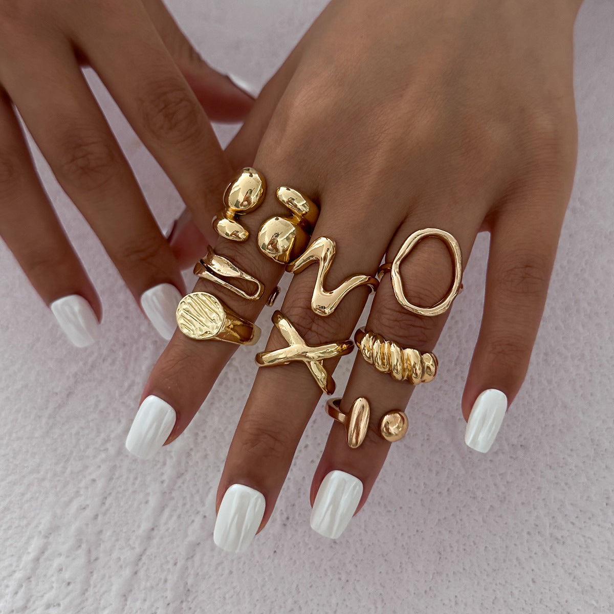 Geometry Design Liquid Metal Rings Trendy & Modern Jewelry