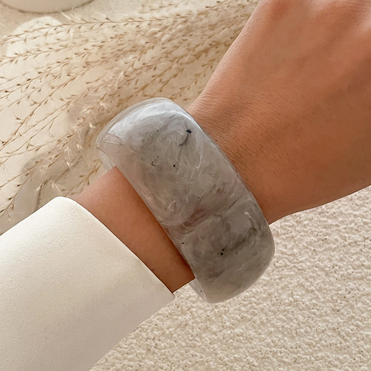 Trendy Semi-Transparent Acrylic Bangle Bracelets