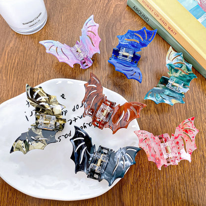 Gothic Halloween Bat Colorful Hair Claw