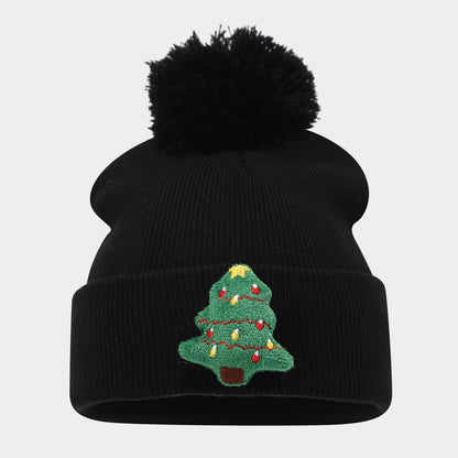Cute Warm Christmas Knit Beanie Hat With Pom