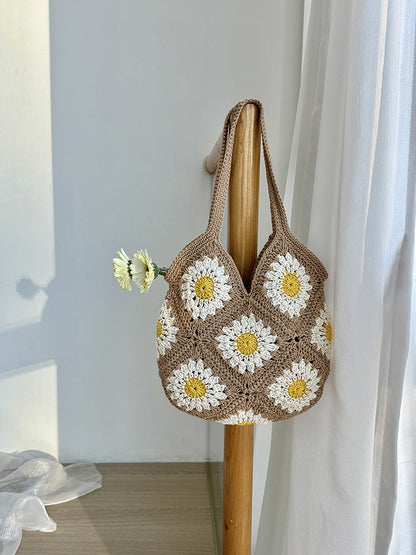 Trendy Woven Cotton Bag with Classic Check Pattern