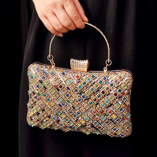 Colorful Rhinestone Evening Bag Fashionable Clutch for Parties