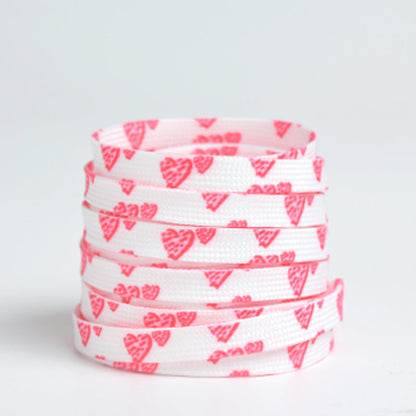 Heart Print Colorful Shoe Laces - Multi Color Available