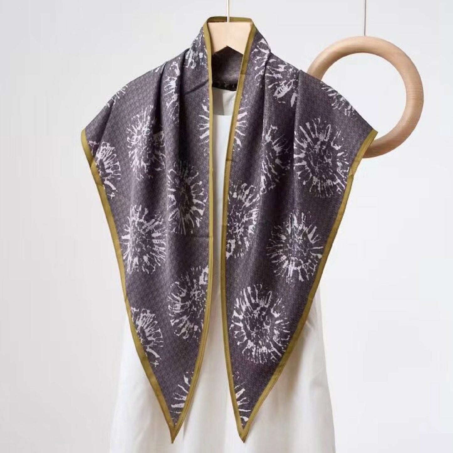 Vintage Polka Dot Triangle Silk Scarf