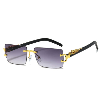 Trendy Unframed Cheetah Print Sunglasses for Men and Women