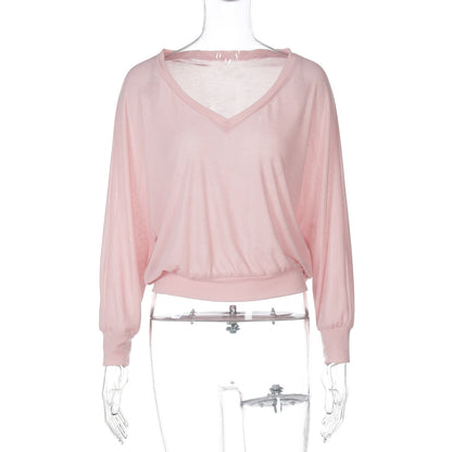 Sheer Long Sleeve Top for Women with Waist Tie