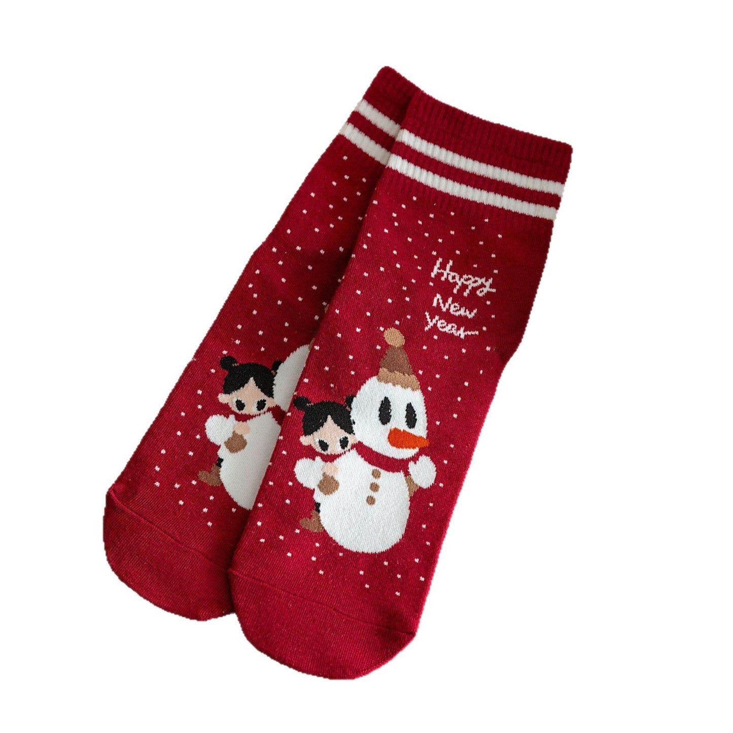 Christmas Cartoon Reindeer Cozy Crew Socks