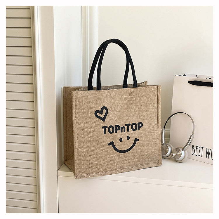 Trendy Canvas Tote Bag Large Capacity Grocery Bag