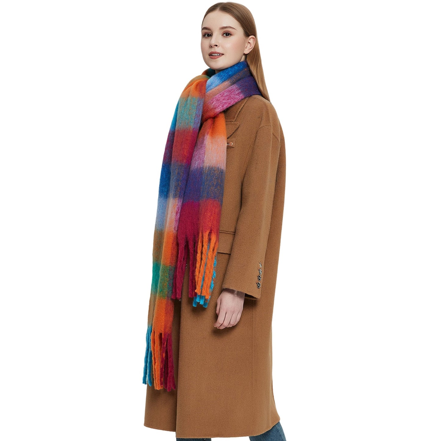 Coloful Plaid Tassel Scarves