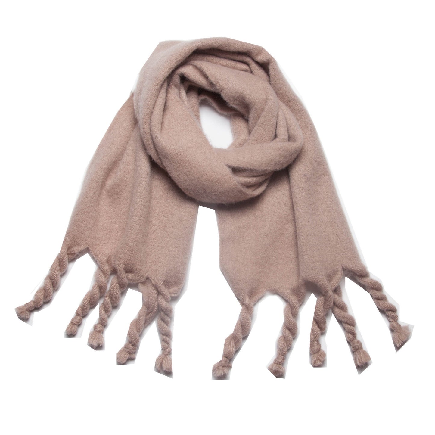 Simple Solid Color Tassel Scarves