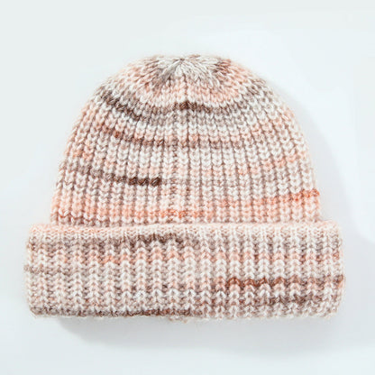 Striped Color Block Simple Warm Cuffed Beanie