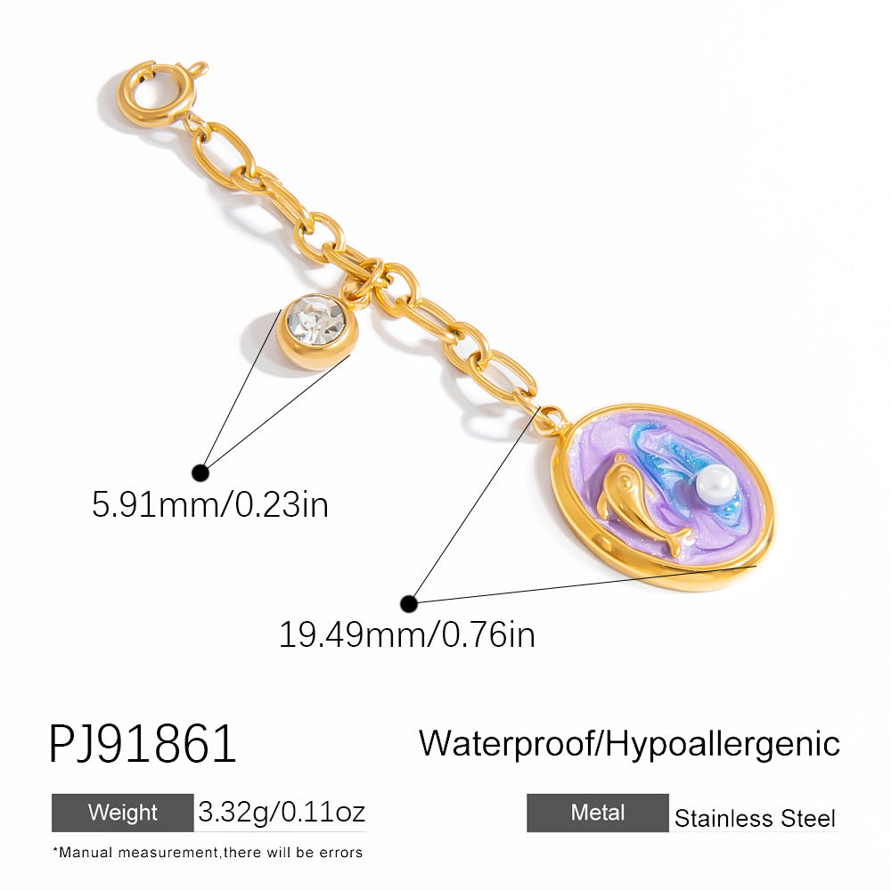 Stylish Starfish Shell Pendant Necklace 18K Gold Plated Stainless Steel