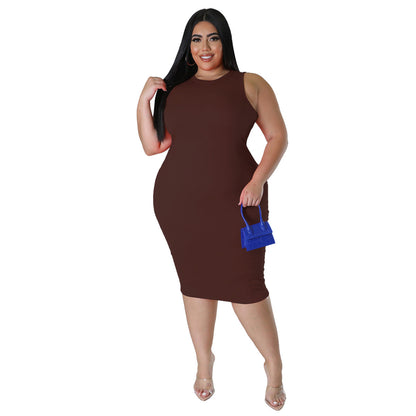 Trendy Casual Solid Color Sleeveless Dress