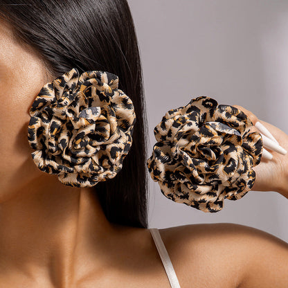 Geometric Leopard Print Resin Drop Earrings For Women