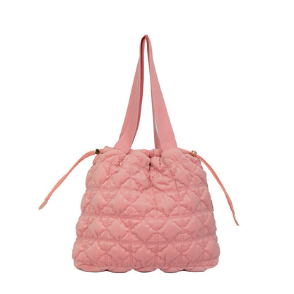 Trendy Velvet Bucket Bag Soft Casual Tote