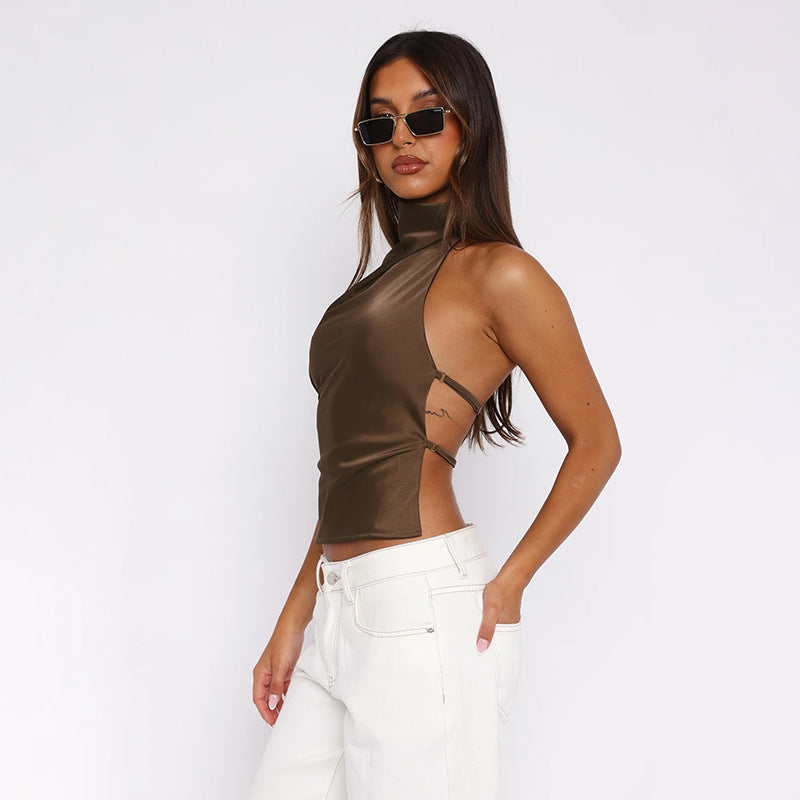 Satin Backless Top for Women Stylish Streetwear