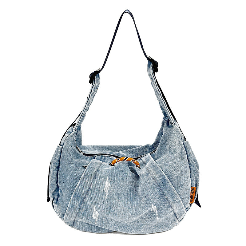 Fashionable Denim Shoulder Bag Casual Large Capacity Tote