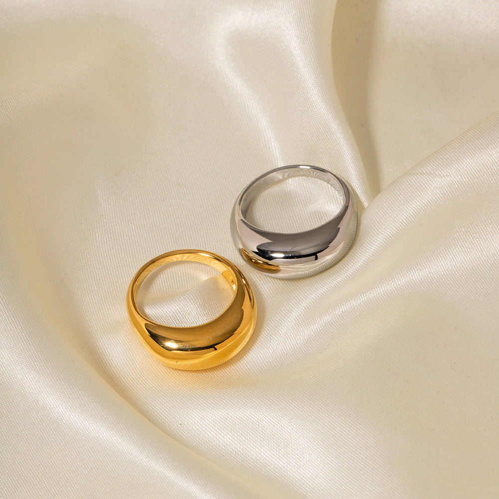 Vintage Round Simple Titanium Ring