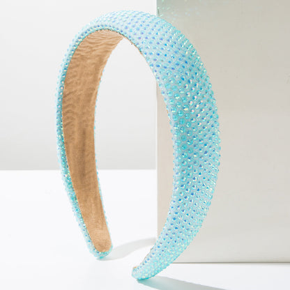 Wide Brim Rhinestone Headband Glamorous Party Hair Accessory