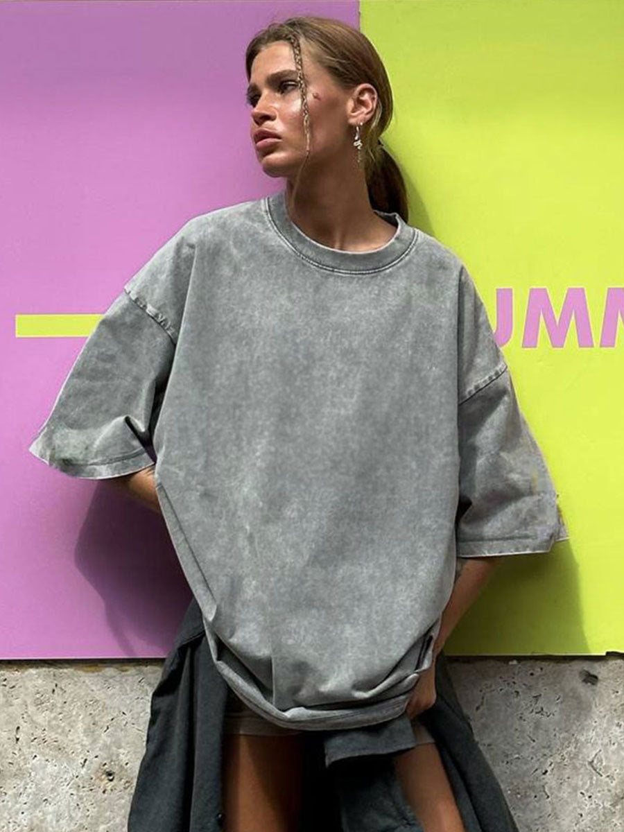 Washed Cotton Relaxed Fit Short Sleeve T-Shirt
