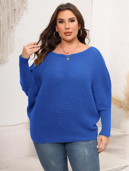 Batwing Sleeve Off-Shoulder Knit Sweater For Women