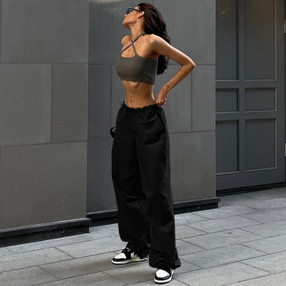Trendy Wide-Leg Casual Pants with Drawstring Waist