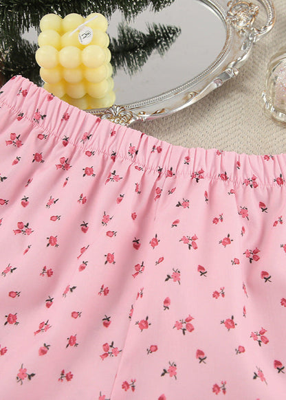 Floral Cotton Pajama Set Relaxed Fit Two Piece
