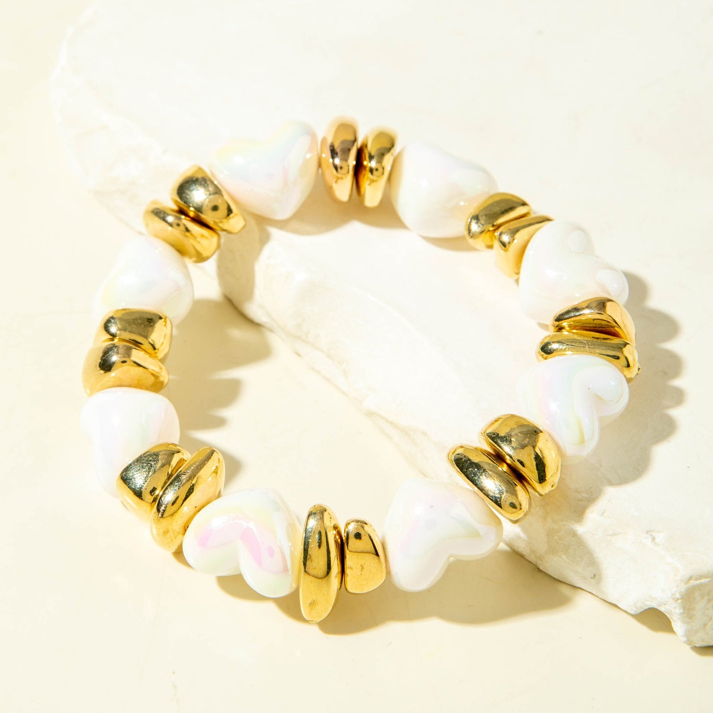 Exaggerated Acrylic Bead Bracelet Set Colorful Retro Jewelry