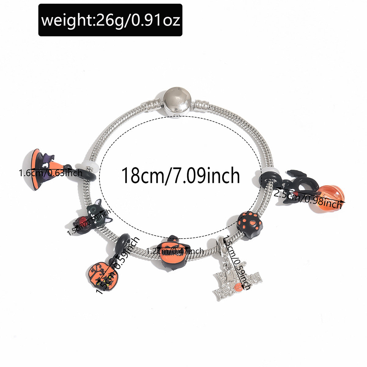 Punk Gothic Skeleton Metal Chain Halloween Bracelet