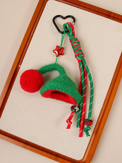 Creative Knit Beanie Christmas Theme Bag Charm