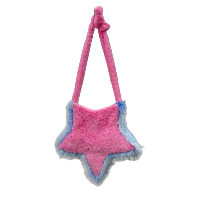 Cute Fuzzy Star-shaped Crossbody Shoulder Bag