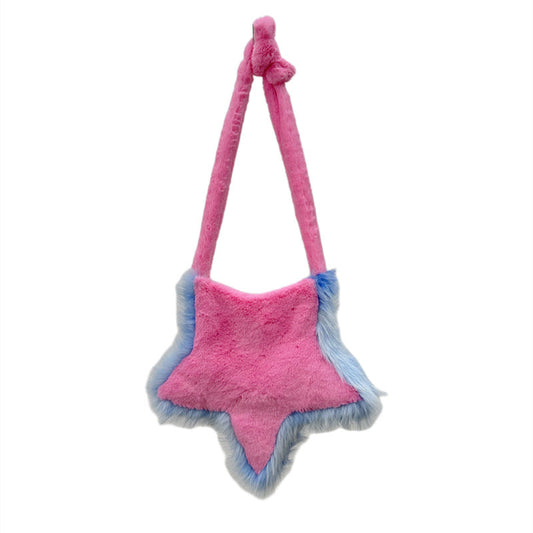 Cute Fuzzy Star-shaped Crossbody Shoulder Bag