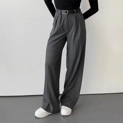 Women's High Waist Wide Leg Trousers Stylish Casual Suit Pants