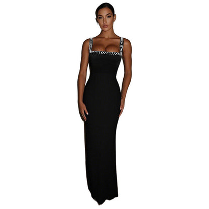 Bodycon Pearl Accent Maxi Dress for Women