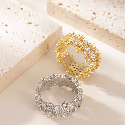 Fashion Adjustable Open Ring With Sparkling Stars