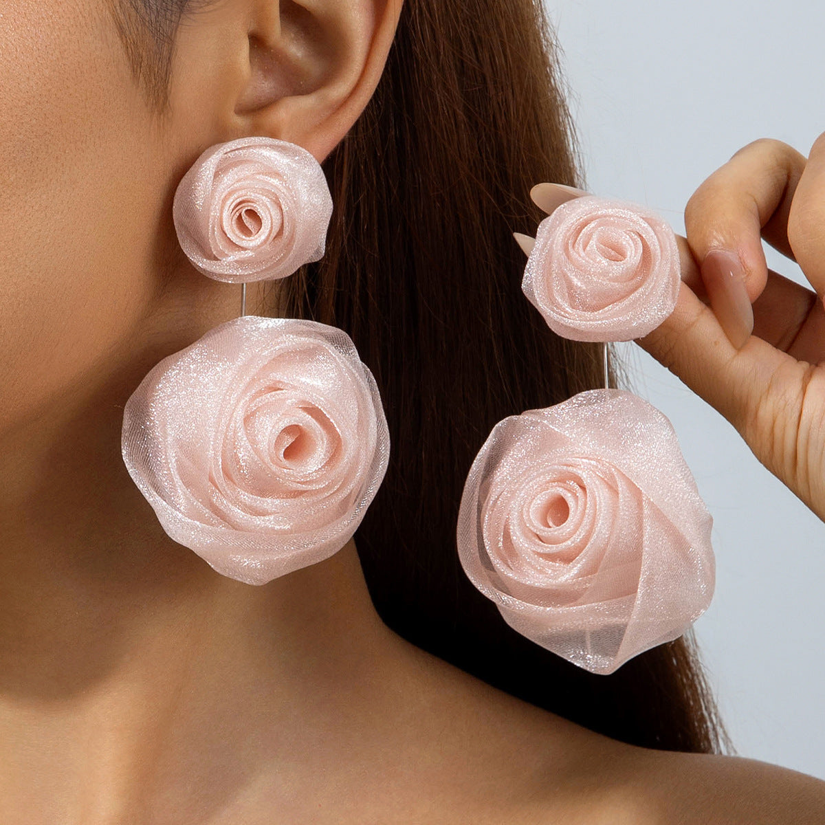 Floral Tassel Drop Earrings Elegant Gift For Women