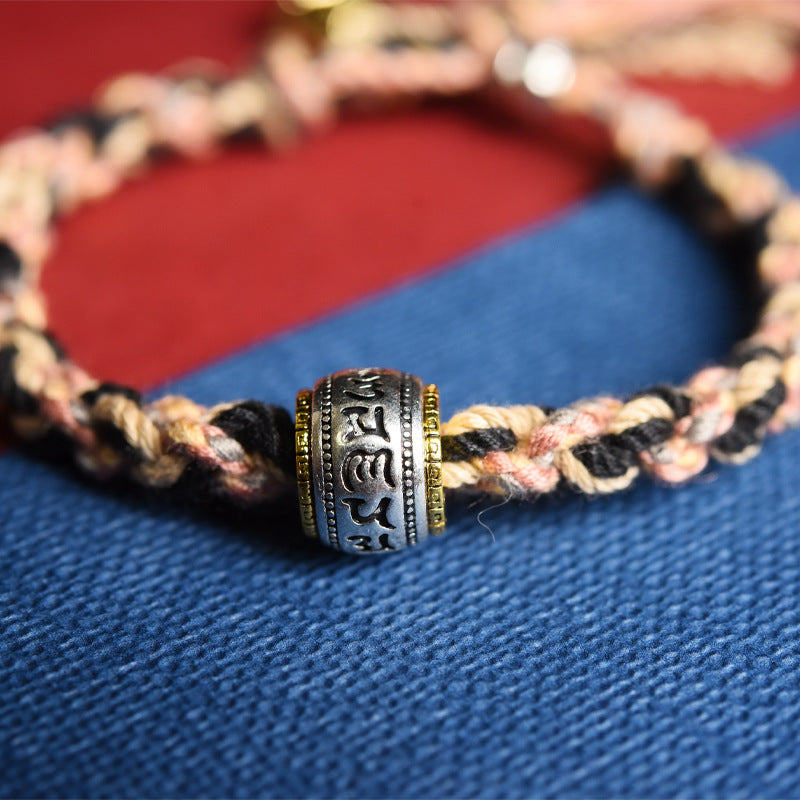 Tibetan Dirty Rope Hand-Rubbed Cotton Bracelet Finished Hand-Woven Tibetan Zakiram Hand Rope