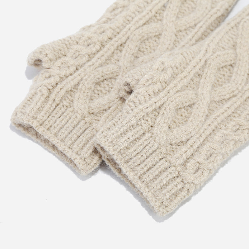 Solid Color Twist Simple Knit Hat & Scarf Sets