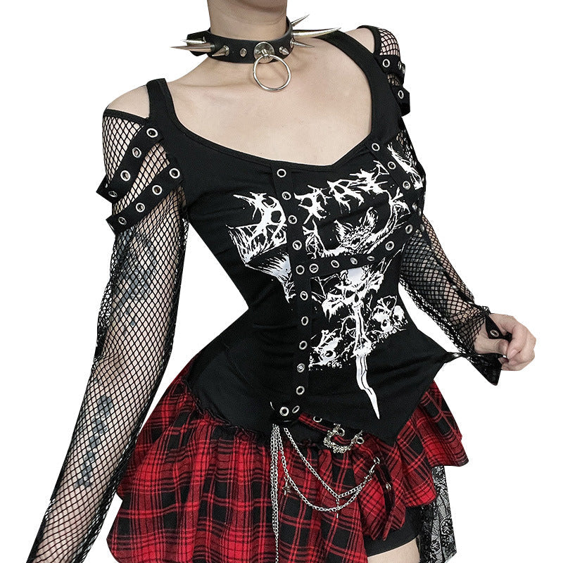 Graphic Batwing Short Sleeve Top Trendy Casual V-Neck