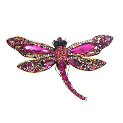 Alloy Rhinestone Dragonfly Brooch Cute Fashion Pin for Women