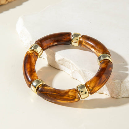 Exaggerated Acrylic Bead Bracelet Set Colorful Retro Jewelry