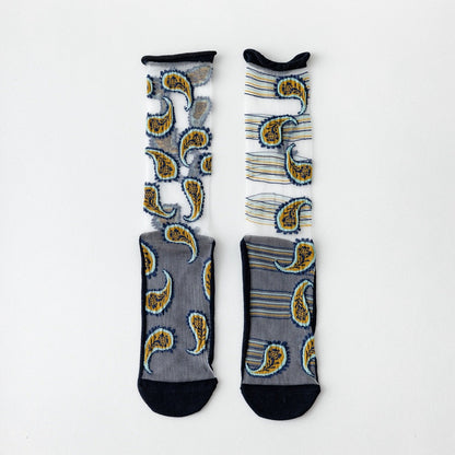 Rufia - Asymmetrical Pattern Sheer Socks