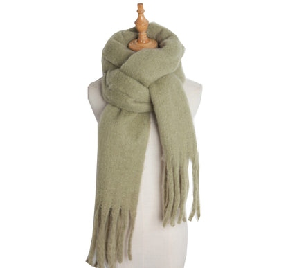 Solid Color Simple Tassel Scarves