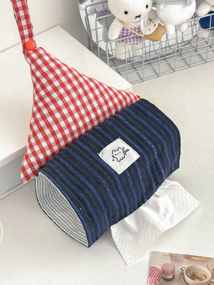 Red Plaid Tissue Box Holder Cute House Design Home Decor