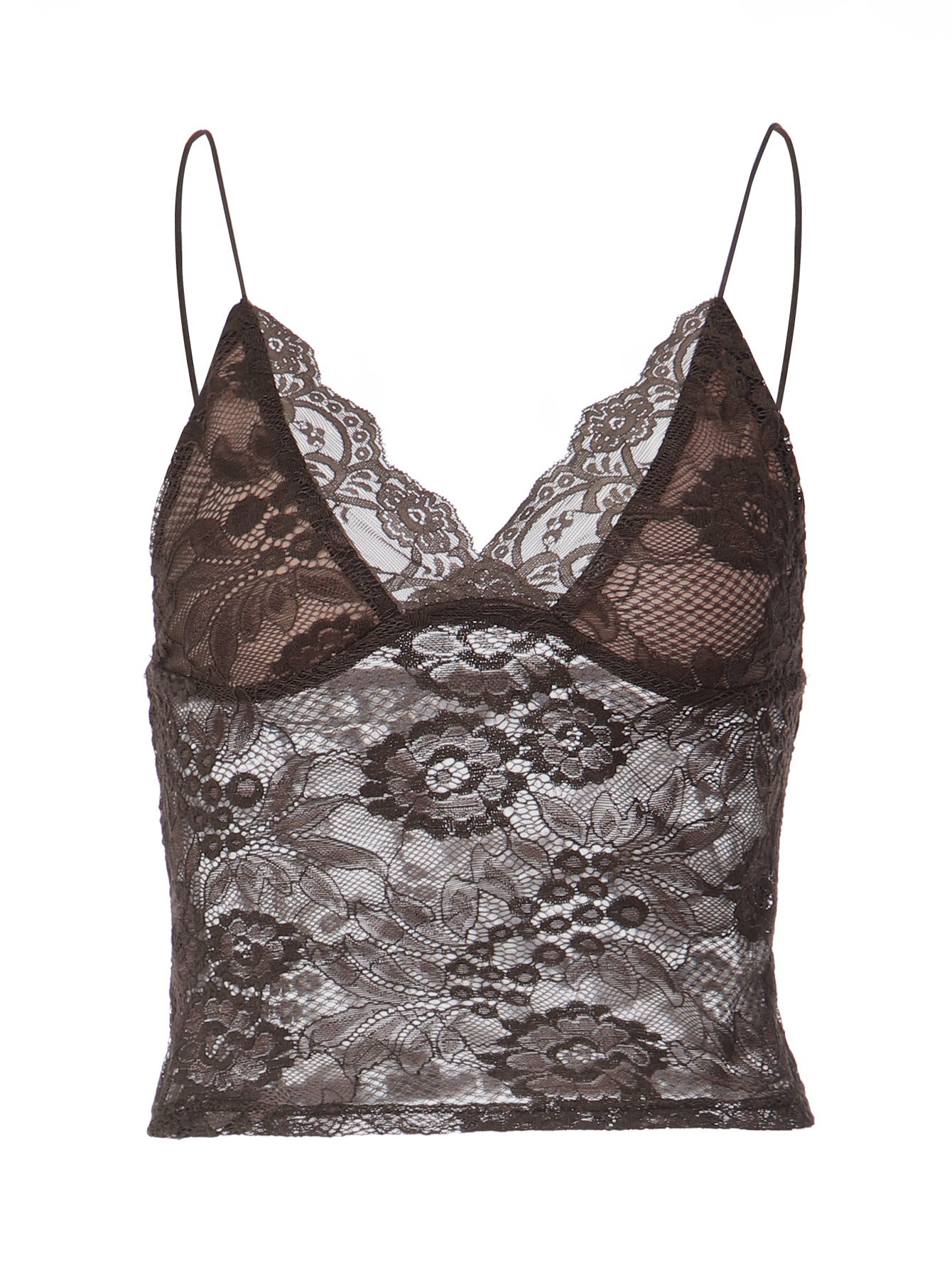 Sexy Lace Camisole Top Slim Fit Deep V Neck Tank