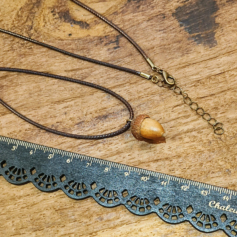 Creative Acorn Pendant Necklace Retro Style Accessories