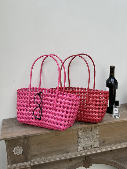 Woven Beach Tote Bag Casual PVC Stylish Handbag