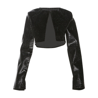 Trendy Cropped Long Sleeve Top Bodycon Pullover